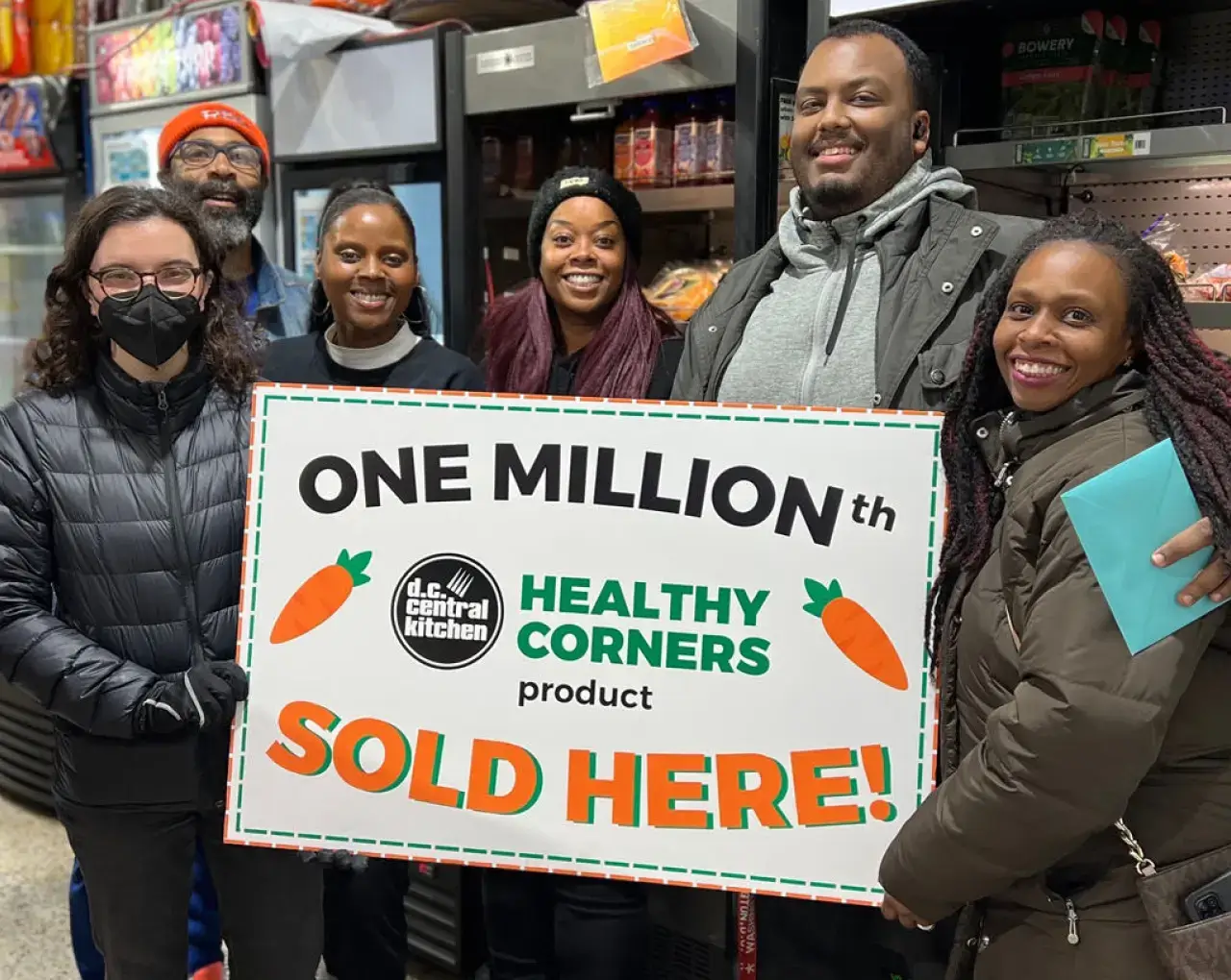 On January 16, 2023, at the Elmira Market located on South Capitol Street, DC Central Kitchen celebrated the distribution of one million units of fresh food through its Healthy Corners program, in collaboration with one of its partner stores.
