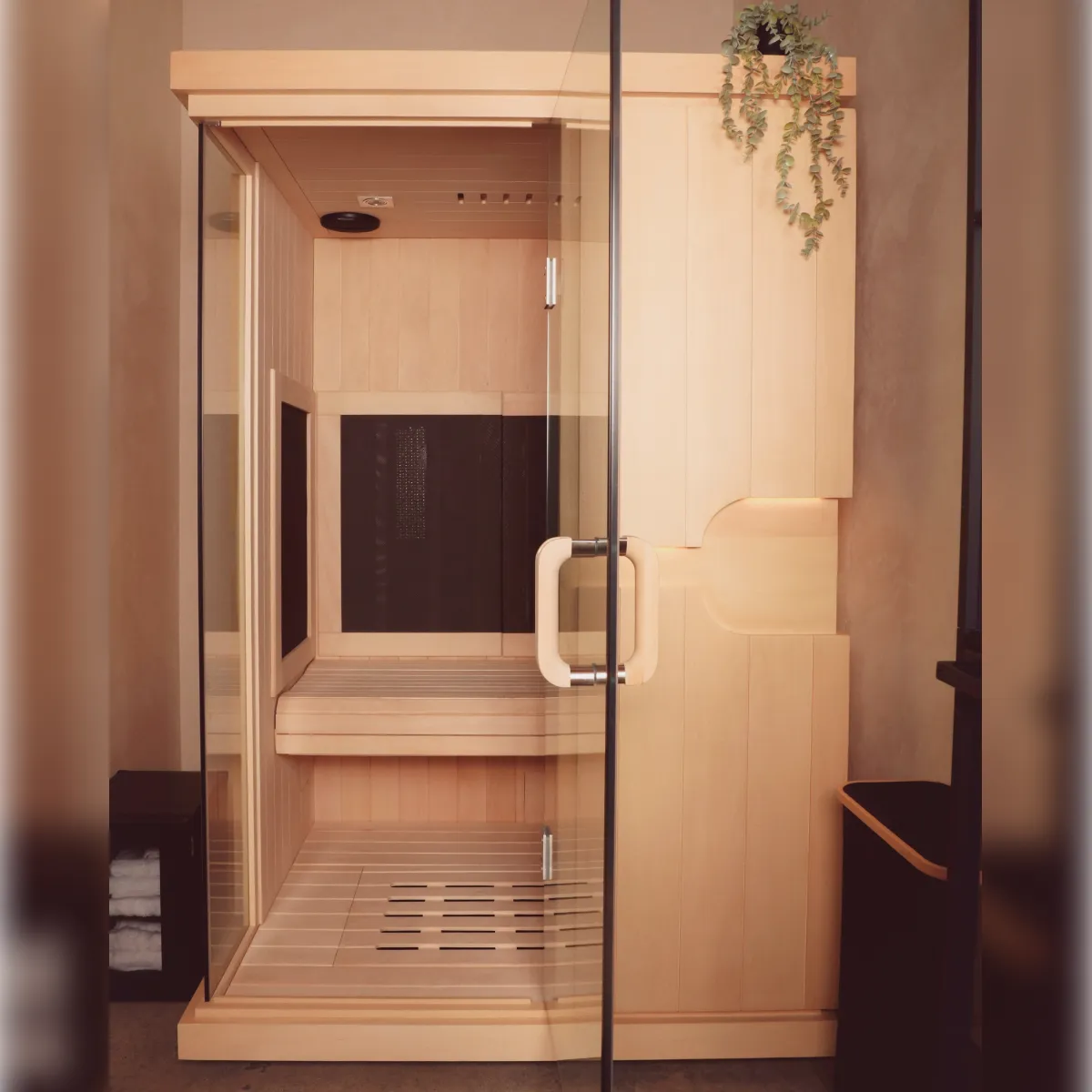 Viva Pilates Studio’s infrared sauna stands ready with an open door inviting you to relax featured in the Momentus Capital holiday gift guide to support small businesses as a Wellness & Self-Care gift.