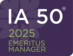 ImpactAssets 50 (IA 50) 2025 Emeritus Manager badge